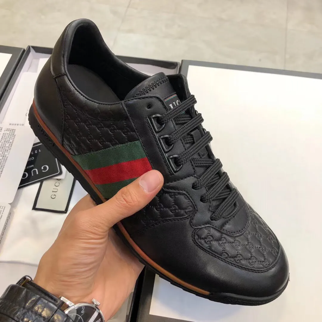 Men's men's shoes 💰440 [New style] 🎍🎍Gucci - the same model as the classic Gucci popular casual shoes counter, size: 38-45 imported cowhide upper ➕ imported cotton sheepskin, high-density latex pad for the feet, rubber outsole, best-selling hot 🔥